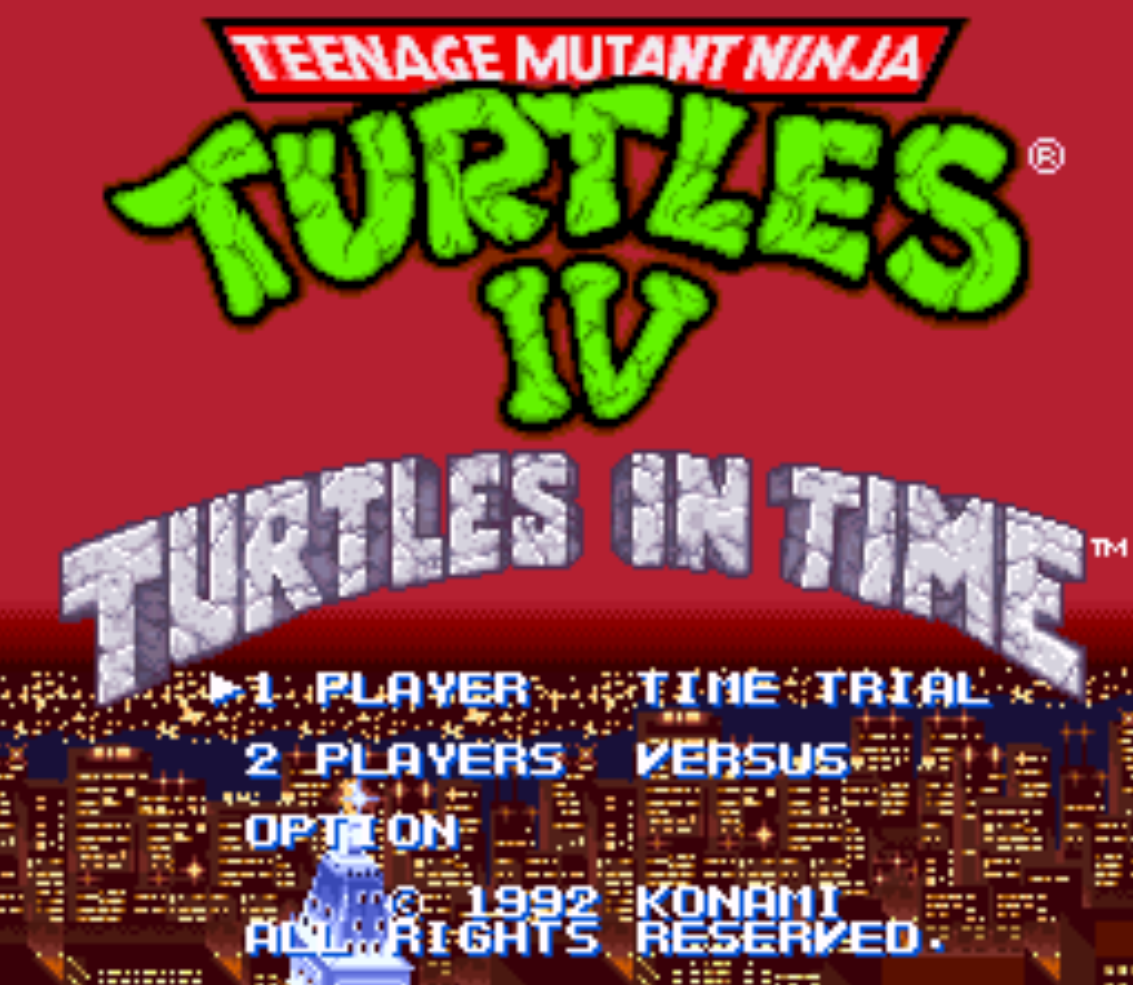 Teenage Mutant Ninja Turtles IV Title Screen
